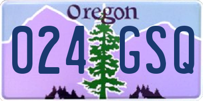 OR license plate 024GSQ