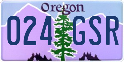 OR license plate 024GSR