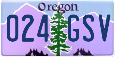 OR license plate 024GSV