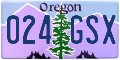 OR license plate 024GSX