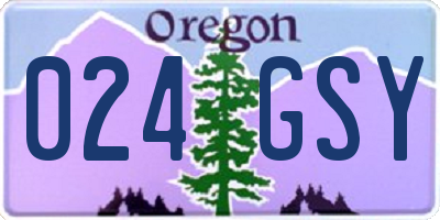 OR license plate 024GSY