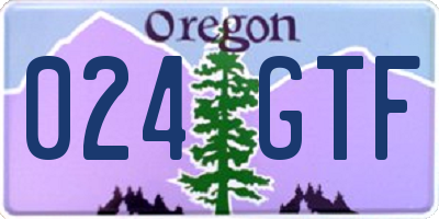 OR license plate 024GTF