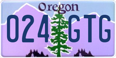 OR license plate 024GTG