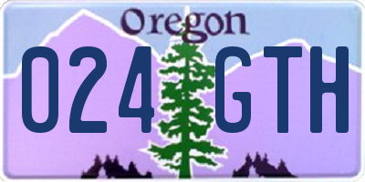 OR license plate 024GTH