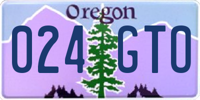 OR license plate 024GTO