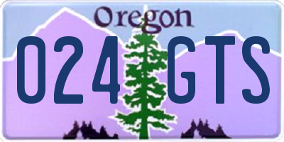 OR license plate 024GTS