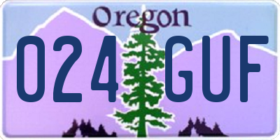 OR license plate 024GUF