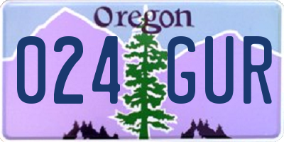 OR license plate 024GUR
