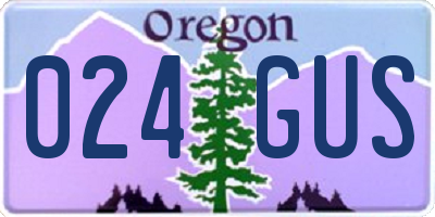 OR license plate 024GUS