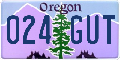 OR license plate 024GUT