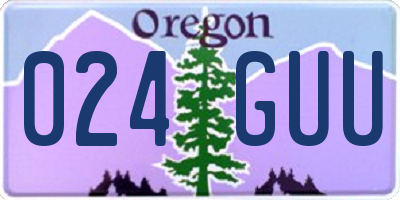 OR license plate 024GUU