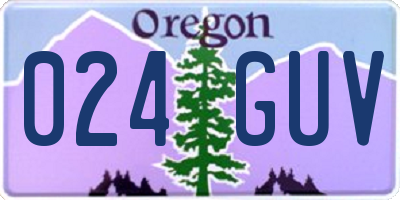 OR license plate 024GUV