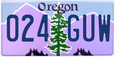 OR license plate 024GUW