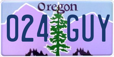 OR license plate 024GUY