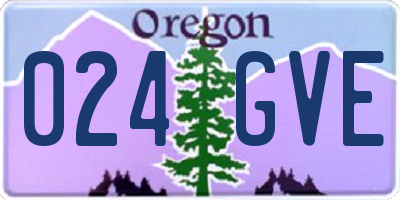 OR license plate 024GVE