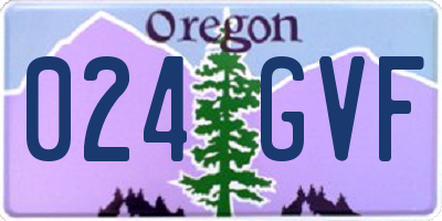 OR license plate 024GVF