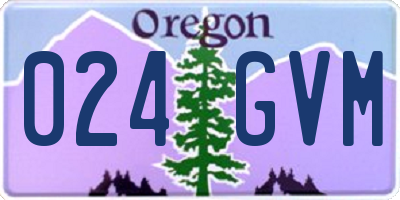 OR license plate 024GVM