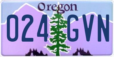 OR license plate 024GVN