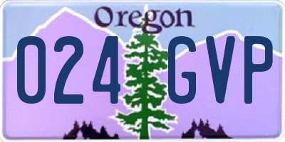 OR license plate 024GVP