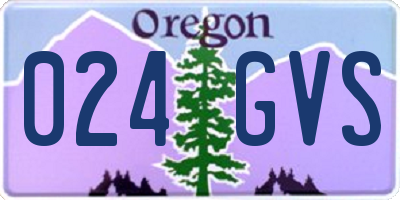 OR license plate 024GVS