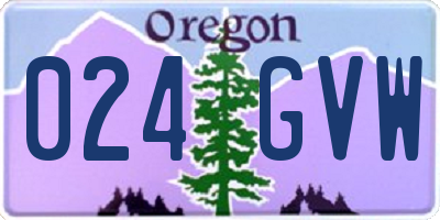 OR license plate 024GVW