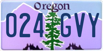 OR license plate 024GVY