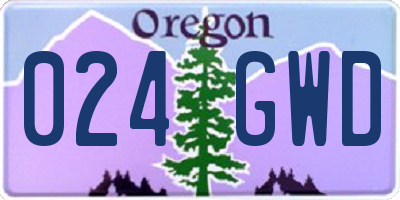 OR license plate 024GWD