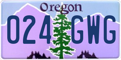 OR license plate 024GWG