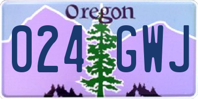 OR license plate 024GWJ