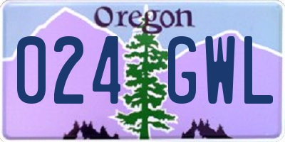 OR license plate 024GWL