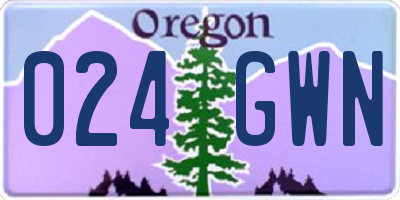 OR license plate 024GWN
