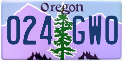 OR license plate 024GWO