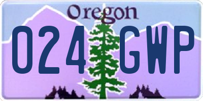 OR license plate 024GWP