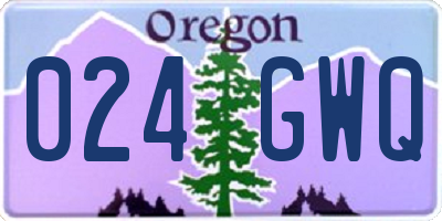 OR license plate 024GWQ