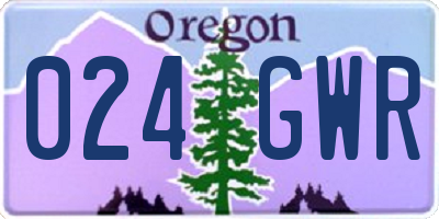 OR license plate 024GWR