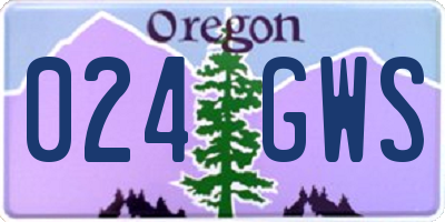 OR license plate 024GWS