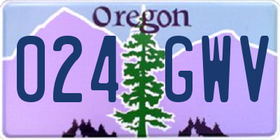 OR license plate 024GWV
