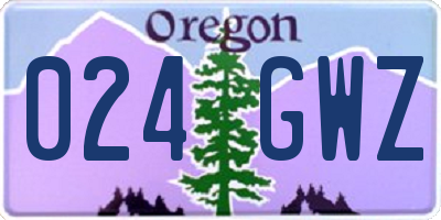 OR license plate 024GWZ