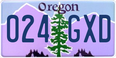 OR license plate 024GXD