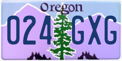 OR license plate 024GXG