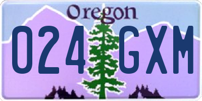 OR license plate 024GXM
