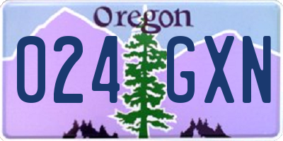 OR license plate 024GXN