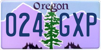 OR license plate 024GXP