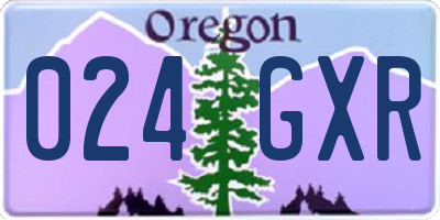 OR license plate 024GXR