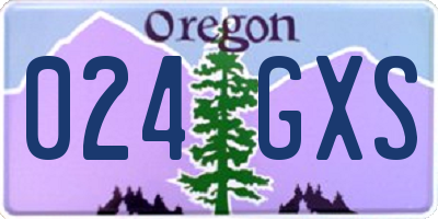 OR license plate 024GXS