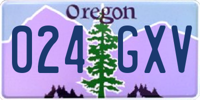 OR license plate 024GXV