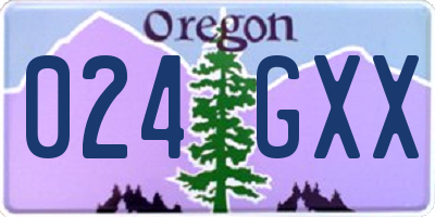 OR license plate 024GXX