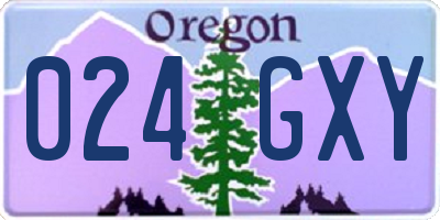 OR license plate 024GXY