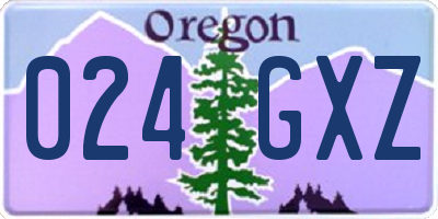 OR license plate 024GXZ