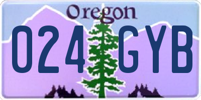 OR license plate 024GYB